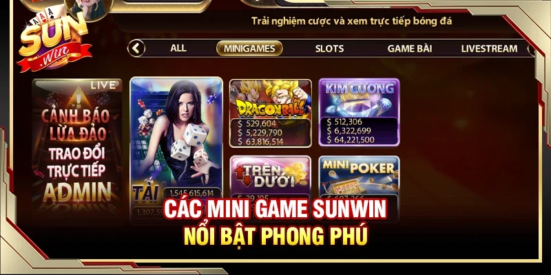 Giới thiệu sơ lược về những trò chơi nổ bật nhất tại mini game SUNWIN