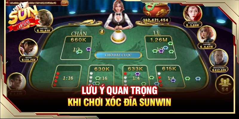 Những lưu ý quan trọng mà người chơi cần biết khi chơi xóc đĩa SUNWIN